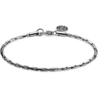 Lucleon Essentials | 3 mm Zilverkleurige Armband met Rechthoekige Venetiaanse Schakels