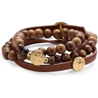 Lucleon Bruine & Goudkleurige Ankh-armbandset