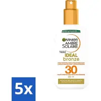 Garnier 5 x - Ambre Solaire - Ideal Bronze - Zonnebrandspray - SPF 30 - 200 ml - Zonbescherming - Bruining - Zonnebrand - SPF 30 - Huidbescherming