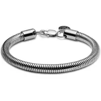 Lucleon Essentials | 6 mm Zilverkleurige Armband met Slangenschakels