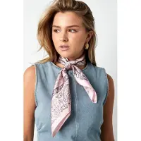 Yehwang Hoofdsjaal - Satijnen Haar Sjaal - Neksjaal - Festival Look - Vierkante Sjaal - Fantasie - Zomer Sjaal - Haarband - Myla Pink Farm