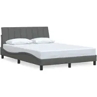 vidaXL Bedframe zonder matras "Hanko" stof donkergrijs 140x200 cm