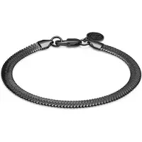 Lucleon Essentials | 6 mm Gunmetal Zwarte Armband met Visgraatschakels
