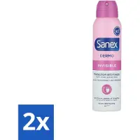 Sanex 2 x – Deodorant Spray – Dermo Invisible – 150 ml - Onzezichtbare Deodorant - Deodorant Spray - Transpiratieregulatie - Huidbescherming - Strepenvoorkomend