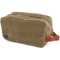 Lucleon Khaki Bridge Waxed Canvas Toilettas