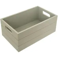 Orion - Houten Opbergkrat - 36x26x15 cm - Pastelgroen - Handgrepen