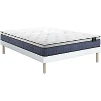 Vente-unique Set van stoffen bedbodem 140 x 190 cm en pocketveringmatras 7 zones met traagschuim en gel toplaag, dikte 23 cm - VARNO van YSMÉE