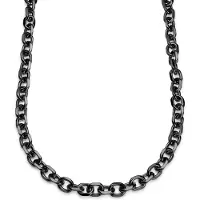 Lucleon Essentials | 12 mm Gunmetal Zwarte Ketting met Kabelschakels