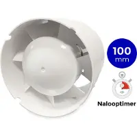 Blauberg TUBO100-T Inschuif-buisventilator - 102 m3/h - voor IN kanaal 100mm - MET TIMER