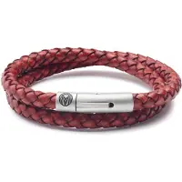 Lucleon Collins | 6 mm Rode Leren Wikkelarmband