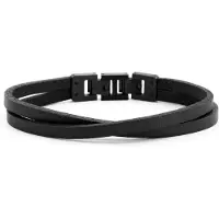 Lucleon Zwarte & Donkerkleurige Roy Enkele Wikkelarmband