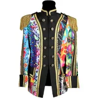 Thetru Carnavalsjas Patchwork classic heren Volwassenen Mannen Multi Kleuren Clowns en Circus Maat S
