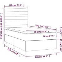 vidaXL Boxspring met matras fluweel donkerblauw 80x200 cm