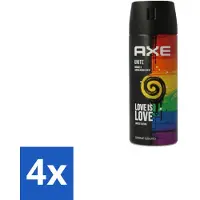 Axe Deodorant Bodyspray Unite 150 ml - Voordeelverpakking - 4 stuks