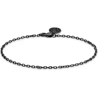 Lucleon Essentials | 2 mm Gunmetal Zwarte Armband met Kabelschakels