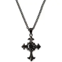 Lucleon Gunmetalkleurige Gotische Kruisketting