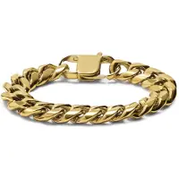 Lucleon 14 mm Goudkleurige Stalen Schakelarmband