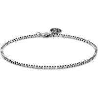 Lucleon Essentials | 2 mm Zilverkleurige Armband met Vierkante Venetiaanse Schakels