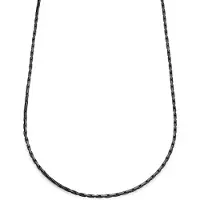 Lucleon Essentials | 3 mm Gunmetal Zwarte Ketting met Rechthoekige Venetiaanse Schakels