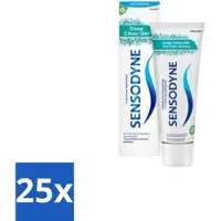Sensodyne 25 x Tandpasta Deep Clean Gel 75 ml - Gevoelige Tanden - Tandgevoeligheid - Tandpasta - Fluoride - Gaatjes
