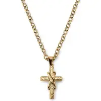 Lucleon Goudkleurige ketting met kruis en oneindigheidssymbool