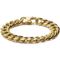 Lucleon 12 mm Goudkleurige Stalen Schakelband