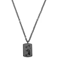 Lucleon Zwarte Ketting met Wereldkaart