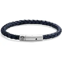 Lucleon Blauwe Leren Bolo Armband