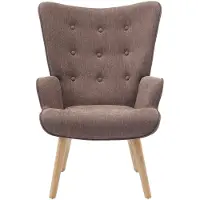 Vente-unique Fauteuil van taupegrijs stof VATELY