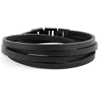 Lucleon Donkerkleurige & Zwarte Roy Dubbele Leren Armband