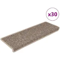 vidaXL Trapmatten zelfklevend 30 st sisal-look 65x21x4 cm donkerbeige