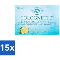 4711 15 x – Colognette Tissues – Citrus – 20 Doekjes - Colognette Citrus - Citroen - Verfrissingsdoekjes - Citrusgeur - Verkoelend
