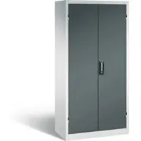 C+P Comfort acculaadkast met massieve plaatstalen deuren, H 1950 x B 930 x D 500 mm, lichtgrijs/antraciet