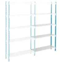 MANORGA Universele legbordstelling, aanbouwsectie, 5 roosterborden, draagvermogen 76 kg, B 1500 x H 2000 x D 400 mm