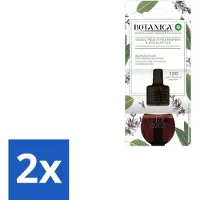Airwick 2 x Air Wick – Navulling – Botanica Mediterrane Salie & Eucalyptus – 19 ml - Natuurlijke Geur - Salie En Eucalyptus - Luchtverfrissers - Aromatische Navulling - Essentiële Oliën