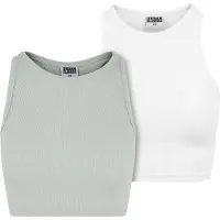 Urban Classics Top lichtgroen / wit
