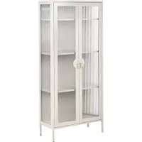 Beliani GLEORA - Vitrinekast - Lichtbeige - Staal