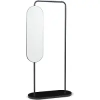 En.casa Kledingrek Vamn met spiegel 167x80x35 cm zwart []