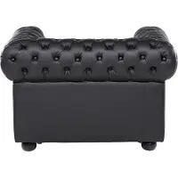 Beliani Fauteuil Chesterfield zwart - Leer