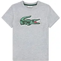 Lacoste T-shirt grijs Jongens Katoen Ronde hals Logo - maat 128