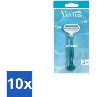 Gillette venus Gillette - Venus Smooth – Rondingvolgende Mesjes – Handvat + 2 Navulmesjes - Bulkverpakking - 10 stuks
