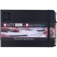 Sakura notebook zwart 21 x 14,8 cm + Micron PN