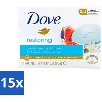 Dove 15 x - Zeep - Restoring - Blauwe vijg & Sinaasappelbloesem - Hydraterend en verfrissend - 90 g - Zeep - Hydraterende Zeep - Verfrissende Zeep - Zeep Voor Huid - Zeep Voor Gezicht