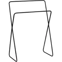 Atmooz Pico Handdoekrek – 60x24x85 cm – Zwart Metaal – 2 Stangen – Vrijstaand Badkamerrek
