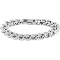 Lucleon 10 mm Zilverkleurige Ketting Armband