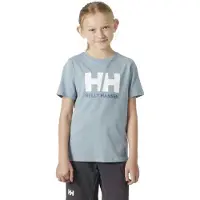 Helly Hansen Logo Jr T-shirt Met Korte Mouwen Blauw,Grijs 16 Years Kinderen