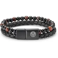 Lucleon Icon | Armband van Rood Tijgeroog en Leer