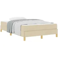 vidaXL Boxspringbed met matras, crème kleur, 120 x 200 cm, gestoffeerd