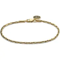 Lucleon Essentials | 2 mm Goudleurige Armband met Rechthoekige Venetiaanse Schakels