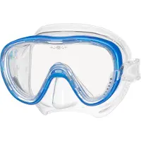 Tusa Tina Snorkelmasker – Premium duikbril van hypoallergene siliconen met één venster en gehard glas, voor snorkelen en duiken – Transparant/Blauw – M1002 FB